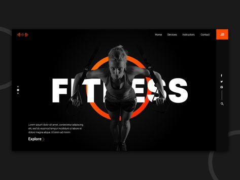 Fitness Landing Page by Diponkar Das on Dribbble Fitness Banner Design, Fitness Landing Page, Fitness Website Design, Fitness Ads, Fitness Banner, Fitness Website, Facebook Cover Design, Banner Ads Design, Web Ui Design