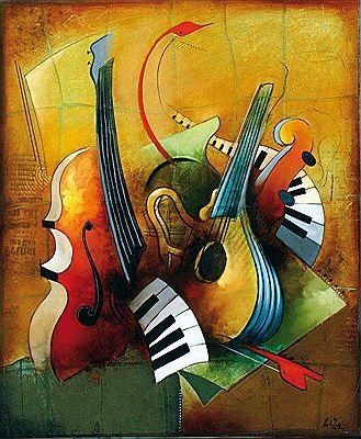 Music Art Painting, Arte Jazz, Instruments Art, Cubist Art, Jazz Art, Cubism Art, Music Painting, Music Artwork, Musical Art