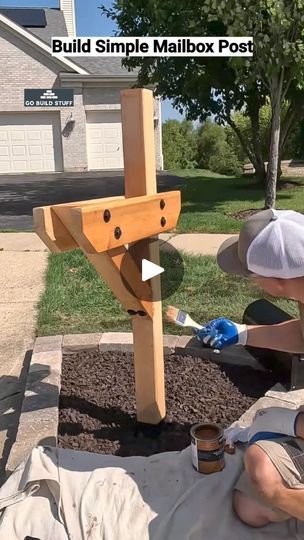 looking for mailbox ideas? #mailbox #gobuildstuff | By Go Build StuffFacebook Simple Mailbox Post, Cool Mailbox Ideas, Multiple Mailbox Post Ideas, Mailbox Post Ideas Diy, Diy Mailbox Ideas Outdoor, Diy Mailbox Post, Diy Mailbox Ideas, Mail Box Ideas, Mailbox Post Ideas