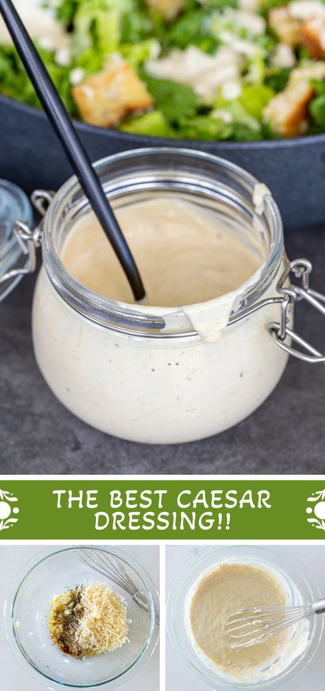 This homemade creamy caesar dressing is rich in umami flavors, speckled with black pepper, and has just the right amount of salty tang. Best Ceasar Dressing, Best Caesar Dressing, Creamy Caesar Salad, Cesar Dressing, Homemade Caesar Dressing, Ceasar Dressing, Creamy Caesar Dressing, Caesar Salad Dressing Recipe, Homemade Caesar