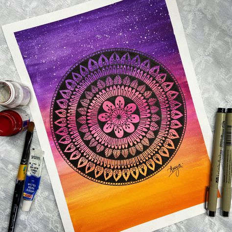 Mandala art || watercolour painting Follow on instagram 💁🏻‍♀️ mulberry_art #mandala #mandalatattoo #mandaladesign #watercolor #watercolorarts #painting Mandala Art On Watercolour Background, Mandela Art Watercolor, Mandala On Watercolour Background, Watercolour Mandala Art, Watercolour Mandala, Save Earth Drawing, Mandala Watercolor, Earth Drawing, Mothers Day Drawings