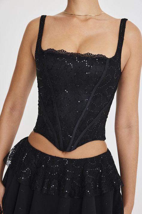 Sparkly Corset, Sequin Corset, Layered Mini Skirt, Corset Outfit, Black Layers, Bandage Dress Bodycon, Strapless Corset, Corset Mini Dress, Puff Sleeve Dresses