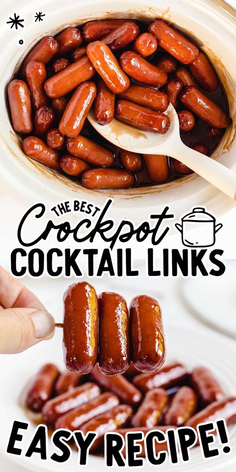 Crockpot Cocktail Links Bbq Little Smokies, Hot Dog Appetizers, Sausage Crockpot Recipes, Homemade Grape Jelly, Little Smokies Recipes, Smokies Recipe, Crockpot Chicken And Gravy, Little Smokies, Sauce Cocktail