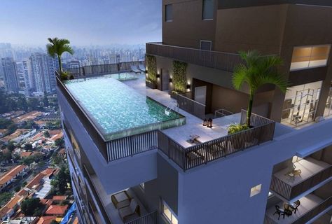 Penthouse With Pool, Apartment Rooftop, Pool Terrace, Cheap Pool, Sky Pool, Hotel Swimming Pool, Architecture Design Process, Rooftop Terrace Design, Pool Landscape Design