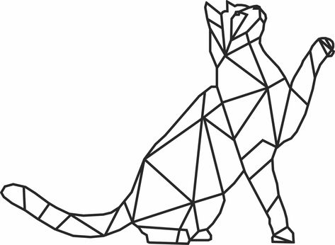 Image Result For Geometric Feline 0F2 Geometric Shapes Drawing, Geometric Coloring Pages, Drawing Room Interior Design, Custom Yard Signs, Geometric Cat, Laser Cut Wood Crafts, Laser Art, Small Drawings, Cat Signs