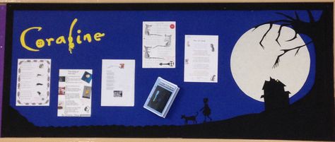 Coraline display board - English Coraline Door Decorations Classroom, Coraline Bulletin Board, Coraline Room Decor Ideas, Coraline Printables, Coraline Set Design, Class Displays, School Displays, Display Board, Coraline