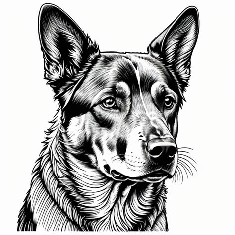 Australian Cattle Dog Canaan Dog, John Wayne Movies, Dog Coloring Page, Animal Drawing, Miniature Pinscher, Australian Cattle Dog, Dog Drawing, Cattle Dog, Colorful Drawings