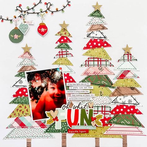 Winter Issue Sketch Remix with Allison Davis - Scrapbook & Cards Today Magazine Tree Scrapbook Layouts, Allison Davis, Winter Scrapbooking, Christmas Scrapbook Pages, Scrapbook Generation, Christmas Scrapbook Layouts, Holiday Scrapbook, Christmas Layouts, Scrapbook Layout Sketches