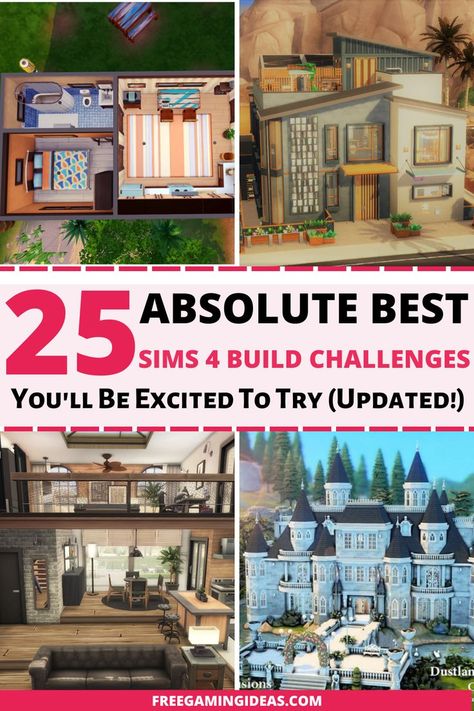 sims 4 build challenges Sims World, Sims 4 Builds, Sims 4 Houses Layout, Sims Challenge, Sims 4 Challenges, Sims 4 House Plans, Sims 4 House Building, Sims Building, Sims 4 Gameplay