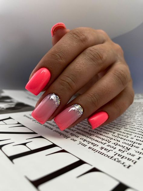 Vanessa Nails, Neon Coral Nails, Summer Nails 2023, Nails Art Designs, Coral Nails, Manicure Nail Designs, Work Nails, Nails Only, Nails 2023