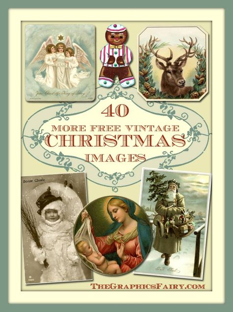 40 Free Christmas Images, so great for making your own Cards, Printables, Tags and a slew of Holiday Crafts! Vintage Christmas Crafts, Victorian Santa, Holiday Graphics, The Graphics Fairy, Vintage Christmas Images, Merry Christmas Images, Graphics Fairy, Christmas Graphics, Free Christmas Printables