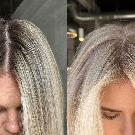 Root Smudge Blonde, Root Tap, Teasy Lights, Root Smudge, Blonde Hair With Roots, Bright Blonde Hair, Cool Blonde Hair, Blonde Roots, Level 7