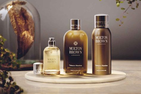 Molton Brown Introduces New Tobacco Absolute Collection Honey Packaging, Japanese Cosmetics, Candles Photography, Molton Brown, Cosmetics Photography, Gas Prices, Bathroom Styling, Clothes Horse, Floral Fragrance