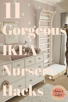 Designing and creating your baby's nursery is a wonderful thing to do, but it can get expensive. These Ikea nursery hacks can help you create the nursery of your dreams easily and on a budget. These are the best Ikea nursery hacks we could find. #ikeanurseryhacks #ikeahack #ideas #ikeababyhacks #ikeakidshacks #nurseryroomideas #jamesandcatrin Ikea Baby Room, Ikea Baby Nursery, Ikea Nursery Hack, Nursery Hacks, Ikea Baby, Billy Ikea, Ikea Desk Hack, Ideas Habitaciones, Ikea Nursery