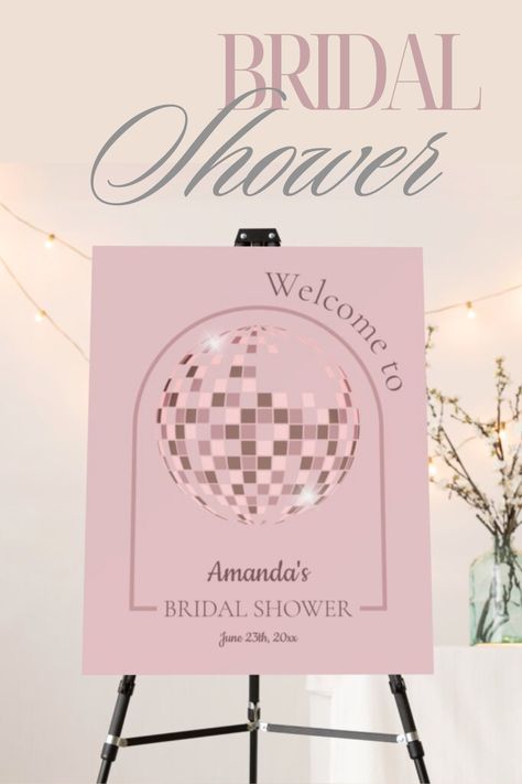 Pink Disco Ball, Showers Ideas, 21 Diner, Pink Disco, Disco Night, Bridal Shower Inspiration, Bridal Shower Cakes, Shower Inspiration, Bridal Shower Welcome Sign