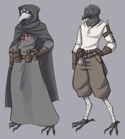 Dnd Kenku, Dungeons And Dragons Races, Steampunk Characters, Mythical Monsters, D D Character Ideas, Doctor Outfit, Alien Concept Art, Dungeons And Dragons Characters, Plague Doctor