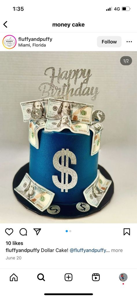 Blue Money, Money Cake, Gold Money, Online Seller, Layer Cake, Happy Birthday, Money, Cake, Birthday