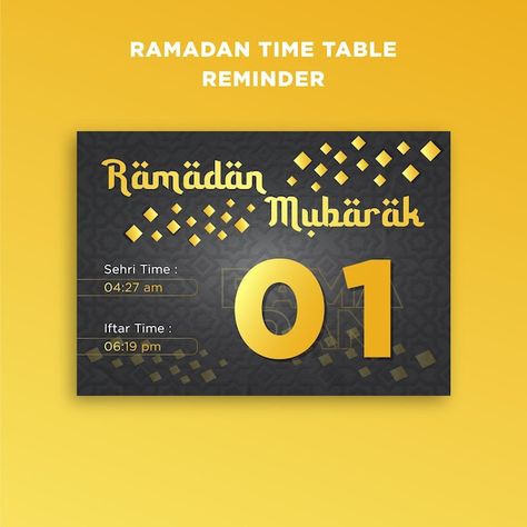 Ramadan mubarak time table islamic calen... | Premium Vector #Freepik #vector Ramadan Mubarak Cards, Ramadan Time Table, Toucan Illustration, Table Banner, About Ramadan, Islamic Calendar, Time Table, Hispanic Heritage Month, Heritage Month