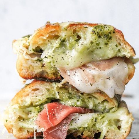 The “Stanley Tucci” Italian sandwich - bon abbetit Prosciutto Baguette Sandwiches, Stanley Tucci Sandwich, Italian Baguette Sandwich, Procuttio Sandwich Recipes, Foccacia Sandwich Recipes, Italian Sandwich Recipes, Sandwich Combinations, Ultimate Grilled Cheese, Baguette Sandwich