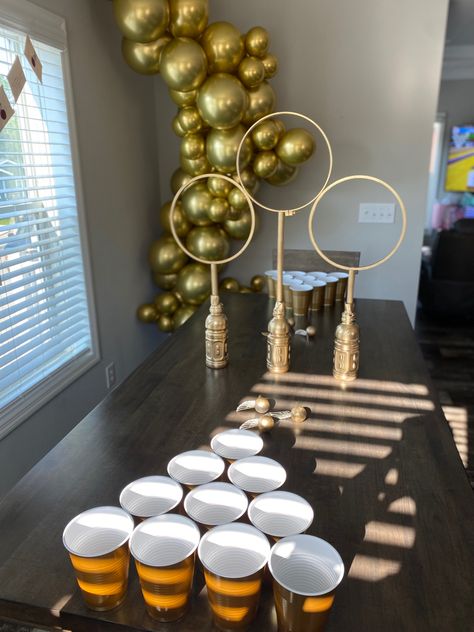 A Harry Potter birthday party must! Harry Potter Theme 30th Birthday, 21st Birthday Harry Potter, Simple Harry Potter Birthday Party Ideas, Harry Potter Retirement Party, Bachelorette Party Ideas Harry Potter, Harry Potter Halloween Party Decorations, Wizard Party Ideas, Harry Potter Themed Party Games, Harry Potter Themed Thanksgiving