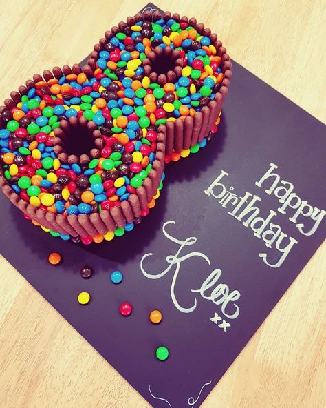 M&m cake, number 8, birthday cake, chocolate, lollies, candy Diy Number 8 Cake, 8 Cake Number, 8 Number Cake, Number 10 Birthday Cake, Number 8 Birthday Cake, Number 8 Cake, 8 Birthday Cake, Birthday Cake 8, Eight Birthday