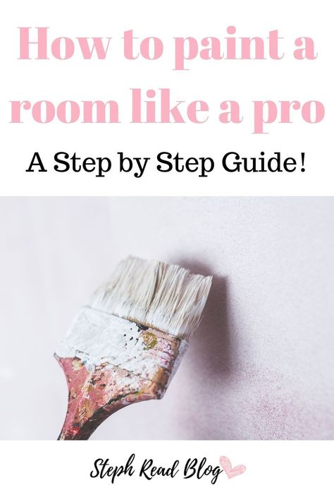 If you have never painted a room before it can seem like such a daunting task. But i'm here today to give you a step by step guide on how to paint a room and get the professional finish you are looking for! #diyprojects # howtopaint #paintingdiy #paintingtricks #paintingproject Painting Room, Paint Tray, My Bathroom, Angled Brush, Painted Sticks, Painters Tape, Painting Bathroom, Room Paint, Step By Step Guide