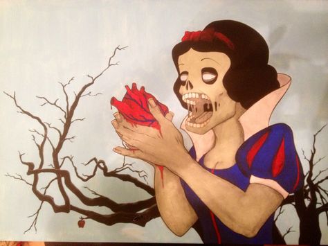 Snow White zombie painted by me Zombie Snow White, Snow White Tattoo, Snow White Tattoos, Snow White Makeup, Zombie Tattoo, Zombie Tattoos, Funny Banner, Good Tattoo Quotes, White Zombie