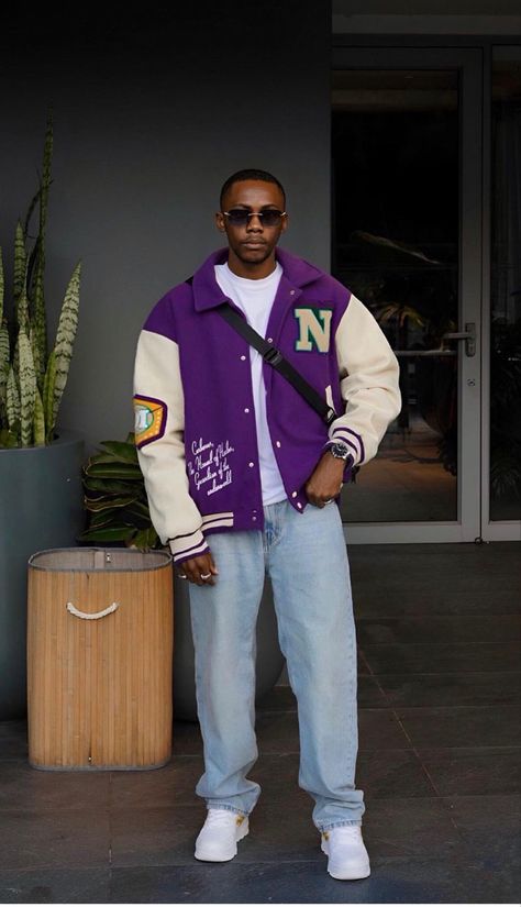 Streetwear Men Outfits Purple, Man Purple Outfit, Purple And Yellow Outfit Men, Purple Clothes Aesthetic Men, Men’s Purple Outfit, Purple Male Outfit, Mens Purple Outfit, Men Purple Outfit, Purple Men Outfit