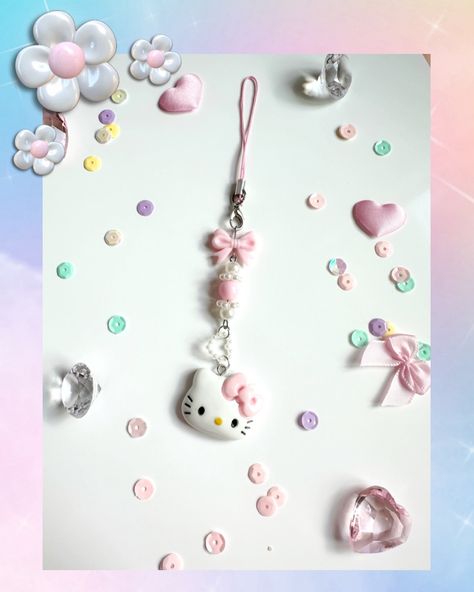 The cutest Hello Kitty Phone Strap! find it on our Etsy! 🎀🩷 #hellokitty #phonestrap #sanrio #pochacco #cute #kawaii #handmade #etsy #us #florida #beads #charm #hellokittylover #hellokittycore #sanriocore #phoneaccesories Sanrio Phone Charm, Hello Kitty Phone Charm, Hello Kitty Charm, Diy Hello Kitty, Hello Kitty Phone, Sanrio Pochacco, Bracelet Craft, Craft Fairs Booth, Phone Decor