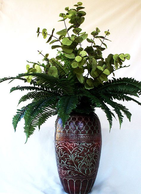 Ferns Plant, Tall Flower Arrangements, Tall Floral Arrangements, Plant Home Decor, Foliage Arrangements, Artificial Plant Arrangements, Plant Arrangements, Artificial Plants Indoor, Artificial Plant Wall