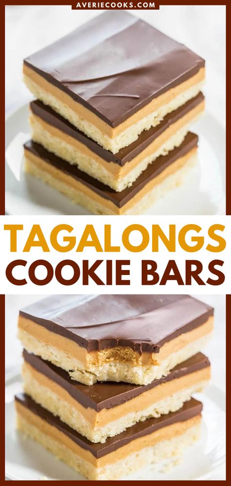 Tagalong Cookies, Twix Bars, Chocolate Peanutbutter, Easy Bar, Kek Lapis, Averie Cooks, Nutella Cookies, Cookies Easy, Cookie Bar Recipes