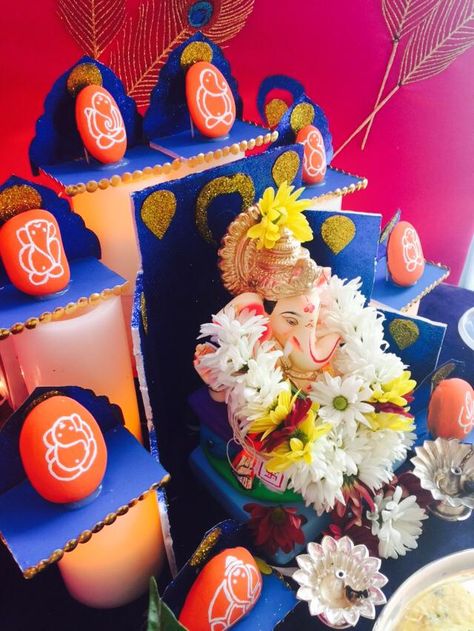 Ashtavinayak Theme Ganpati Decoration, Ashtavinayak Ganpati Decoration, Ganapati Decoration Theme, Ashtavinayak Ganpati, Ganapati Decorations, Ganesha Decoration, Flower Decoration For Ganpati, Ganpati Decoration Theme, Ganpati Decor