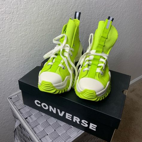 CONVERSE| RUN MOTION LIME GREEN Lime Green Sneakers, Converse Run, Green Sneakers, Lime Green, Converse, Motion, Running, Sneakers, Green