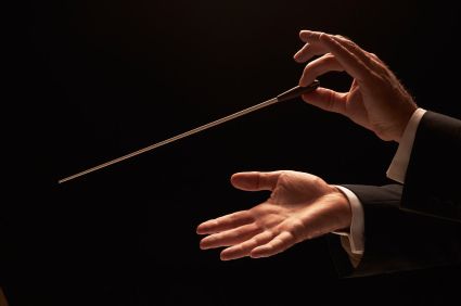 Conductor conducting an orchestra Conductor Batons, Orchestra Conductor, Hand Reference, Summer Concert, Symphony Orchestra, Music Aesthetic, Anatomy Reference, Music Education, Young Artist