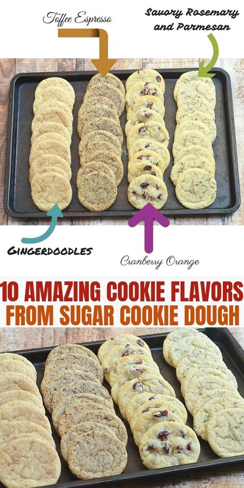 Turn refrigerated sugar cookie dough into many different gourmet flavors by adding simple ingredients! Check out 10 easy and delicious ideas! #dessert #bakedgoods #cookies #holidaybaking #bakinghack Pillsbury Sugar Cookies, Gourmet Cookie, Chocolate Chip Shortbread Cookies, Cookie Shop, Salted Caramel Mocha, Baking Easy, Youtube Ideas, Cookies Sugar, Cookie Business