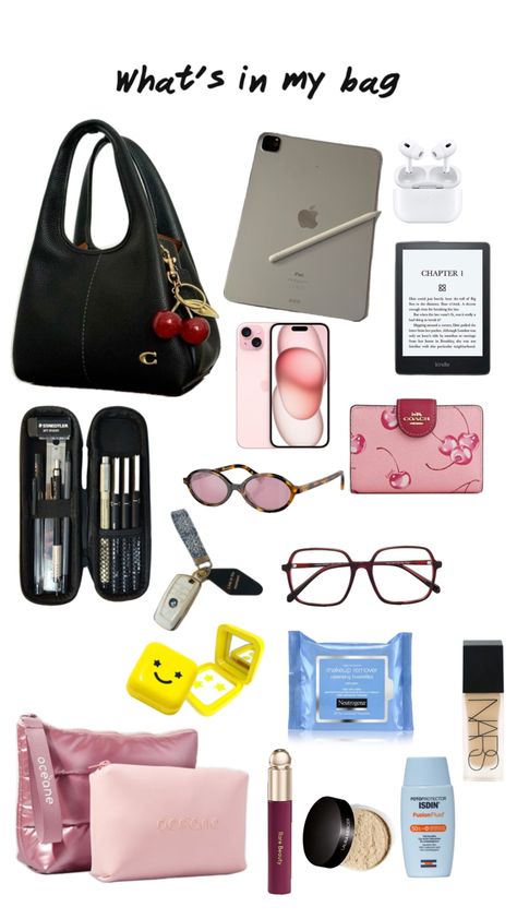 Everyday Bag Essentials, Uni Bag, School Edition, What's In My Purse, What's In My Bag, School Bag Essentials, Inside My Bag, Aesthetic Bags, Purse Essentials