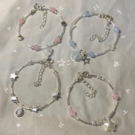 Beads Inspo Bracelet, Gelang Manik Aesthetic, Gelang Beads, Cincin Diy, Kalung Manik-manik, Bracelets Pandora, Manik Manik, Diy Beaded Rings, Gelang Manik-manik