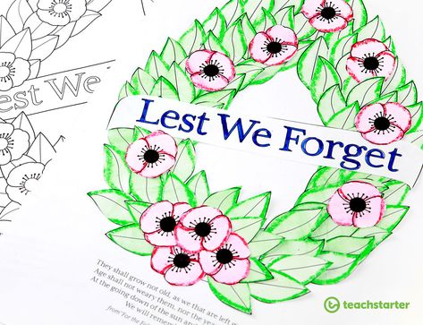 Anzac Day Wreath Template Anzac Soldiers, Wreath Template, Gallipoli Campaign, Soldier Silhouette, Poppy Wreath, Sequencing Activities, Anzac Day, Primary Classroom, Classroom Displays