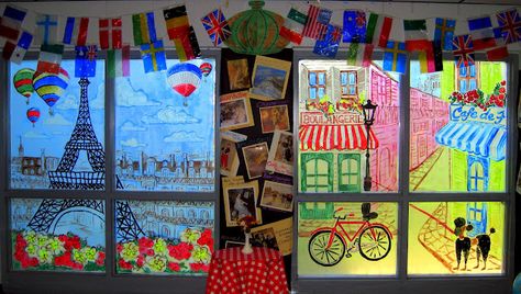 my art room windows with a Parisian theme French Classroom Decor, Art Room Doors, Cassie Stephens, French Theme, French Classroom, Classroom Decor Themes, Teaching French, Classroom Displays, Art Classroom