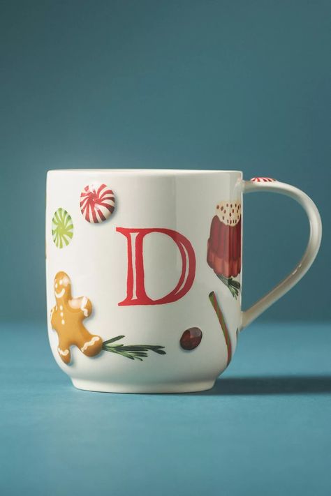 Holifaye Stoneware Monogram Mug | AnthroLiving Monogram Mug, Anthropologie Uk, Christmas Shopping, In Hot, Color Coding, Stoneware, Anthropologie, Monogram, Mug