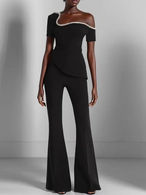 Asymmetric Jumpsuit, High Waist Jumpsuit, Sheath Midi Dress, Slim Jumpsuit, Jumpsuit Fitted, Party Rompers, Stylish Work Attire, One Shoulder Midi Dress, Elegant Midi Dresses