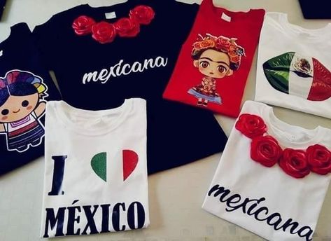 Playeras mexicanas Fiesta Outfit, Cute Outfits, Cricut, Boutique, T Shirt