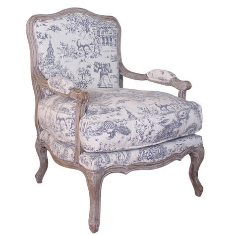 Toile Chair, French Country Furniture, Miniature Chair, Oak Armchair, Blue Toile, Beautiful Chair, Classic Decor, Blue China, Kitchen Products