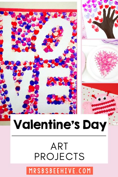 Looking for some fun and easy Valentine's Day art projects to do with your primary grades class? Look no further! We've rounded up some of the best Valentine's Day art projects for the classroom, perfect for getting your students into the Valentine's Day spirit! Feb Art Projects For Kids, Class Valentine Craft, Valentine Art For Elementary Students, Kindergarten Valentines Art Projects, Valentine’s Day Art For Kindergarten, Valentines Upper Elementary, Middle School Art Valentines Day, Valentine’s Day Crafts For Upper Elementary, Kindergarten February Art