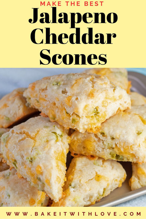 Jalapeno Cheddar Scones Bacon Pepper Jack Jalapeño Scones, Bacon Jalapeño Cheddar Scones, Pimento Cheese Scones, Bake Sale Ideas Savory, Cheddar Jalapeño Scones, Simple Scones All Recipes, Best Scone Flavors, Jalapeno Cheddar Scones, Fall Scones Recipe