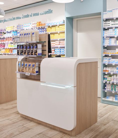 Pharmacy Store, Pharmacy Design, Medicine Storage, Store Interiors, Counter Design, Led Light Fixtures, Display Furniture, Shop Interior Design, Shop Display