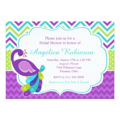 #invitations #wedding #bridalshower - #Peacock Purple Chevron Bridal Shower Card Peacock Baby Shower, Peacock Baby, Purple Baby Shower, Green Baby Shower Invitations, Baby Shower Party Invitations, Wishes For Baby Cards, Baby Shower Purple, Gender Neutral Baby Shower Invitations, Custom Party Invitations