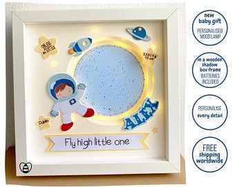 Pop Up Frame, Baby Shadow Box, Shadow Box Gifts, Fe Gifts, Box Frame Art, Personalised Gifts Handmade, Handmade Personalized Gifts, Baby Frame, Personalized Baby Girl