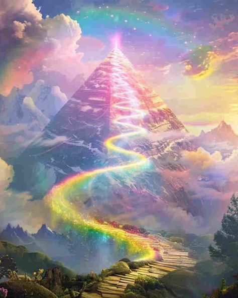 Rainbow Path💐｜original spiritual artwork 🧚🏻original AI art combine with spirituality 👉commercial use unavailable #healingart #spiritualart #spiritualawakenings #spiritualhealing #arthealing #aiartist Rainbow Magic Aesthetic, Magic Rainbow, Sacred Science, Rainbow Magic, Double Rainbow, Spiritual Artwork, Spiritual Art, Spiritual Healing, Travel Aesthetic