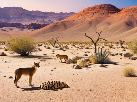 Discover a fascinating list of desert animals adapted to thrive in harsh desert ecosystems. Explore diverse species and their unique survival tactics. Check more at https://listofthis.com/list-of-deserts-animals/ Animals In Desert, Desert Ecosystem, Survival Tactics, Desert Animals, Wolf Pack, Collage, Tattoos, Animals, Pins